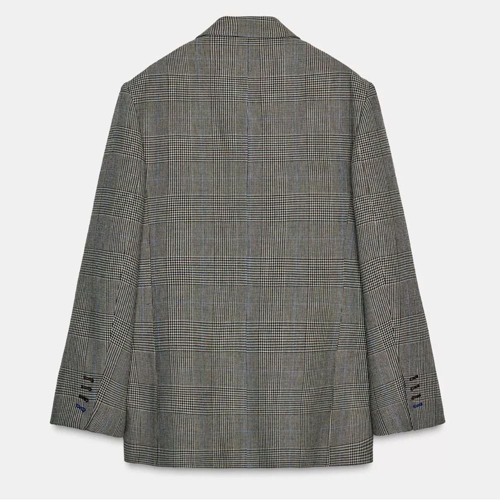 NEW! Zara Plaid Wool Oversized Blazer Size S - Picture 2 of 12
